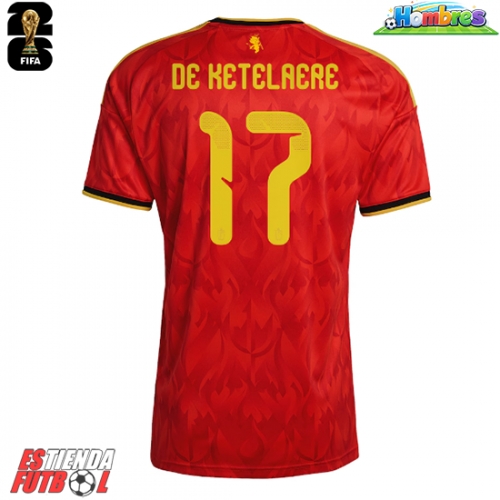 Bélgica Charles De Ketelaere #17 Primera Equipación Mundial 2026 Manga Corta